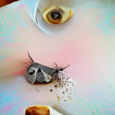 Abstract Moth and Eyeball Tea Party