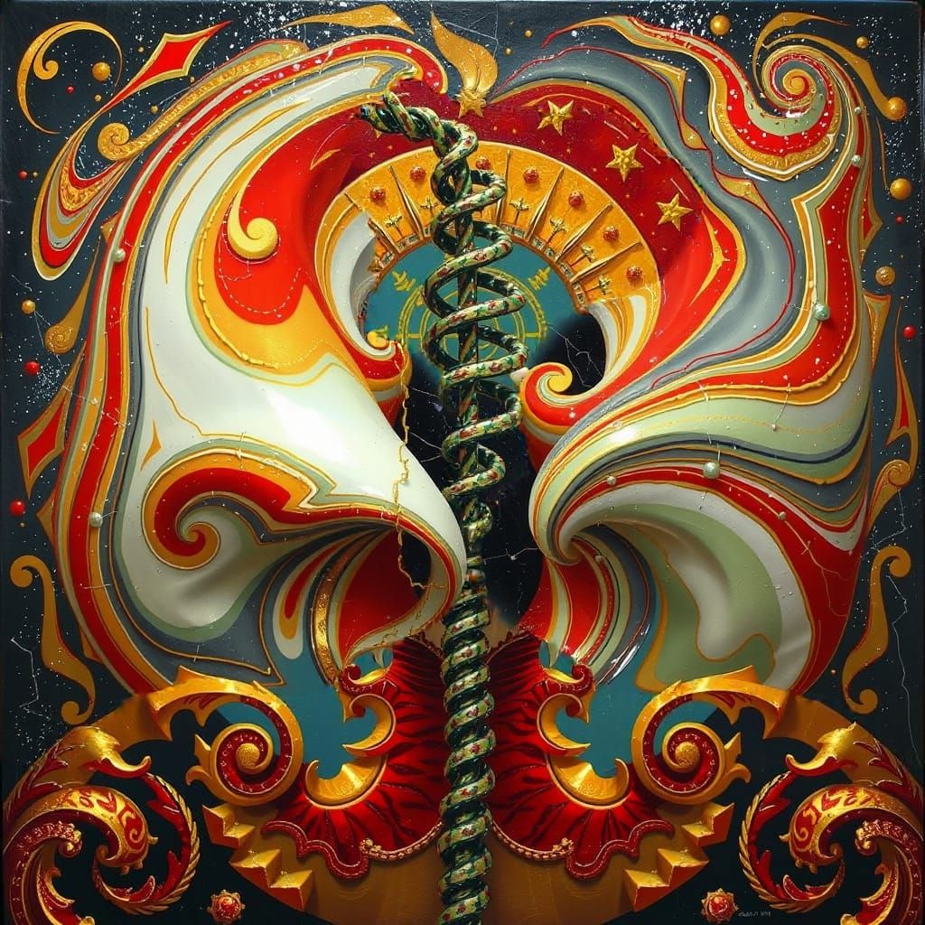 Abstract Gelato Colors Swirling in Bold Stripes