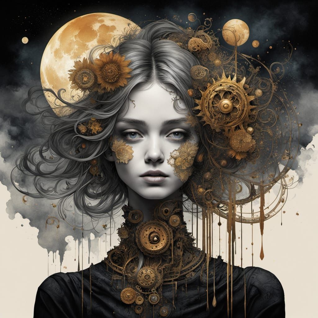 Ethereal Goddess Unveiled in Dystopian Dreamscape