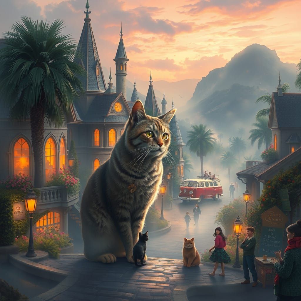 Dreamy Cat Scene in Hollywood