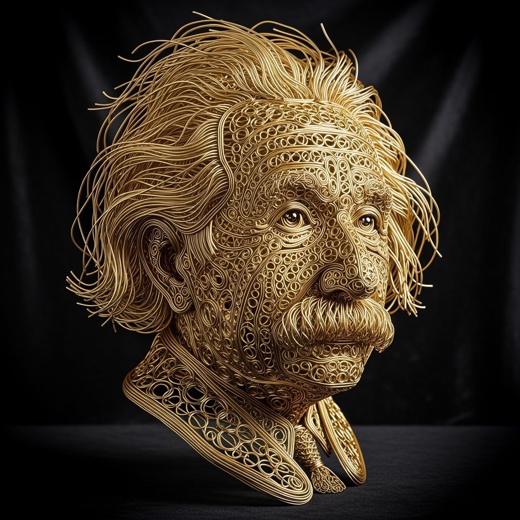 Albert Einstein Wire Sculpture 3