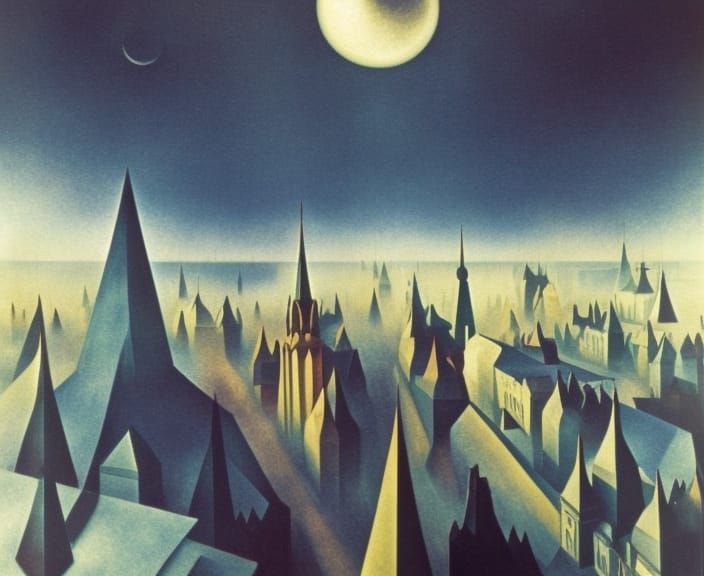 Origami Saint-Petersburg Landscape in Constructivist Style