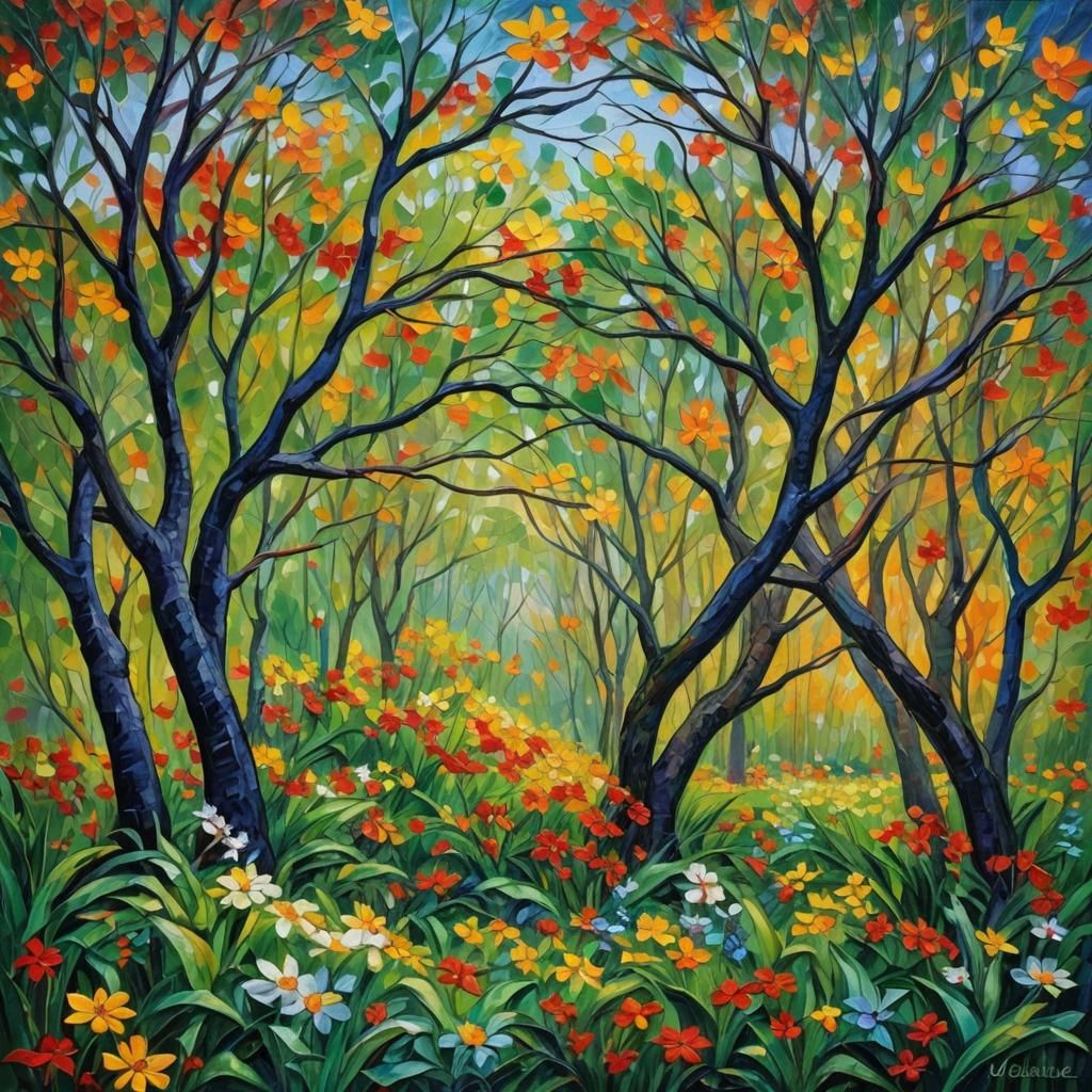 Curupira in Neo-Impressionist Expressionist Style