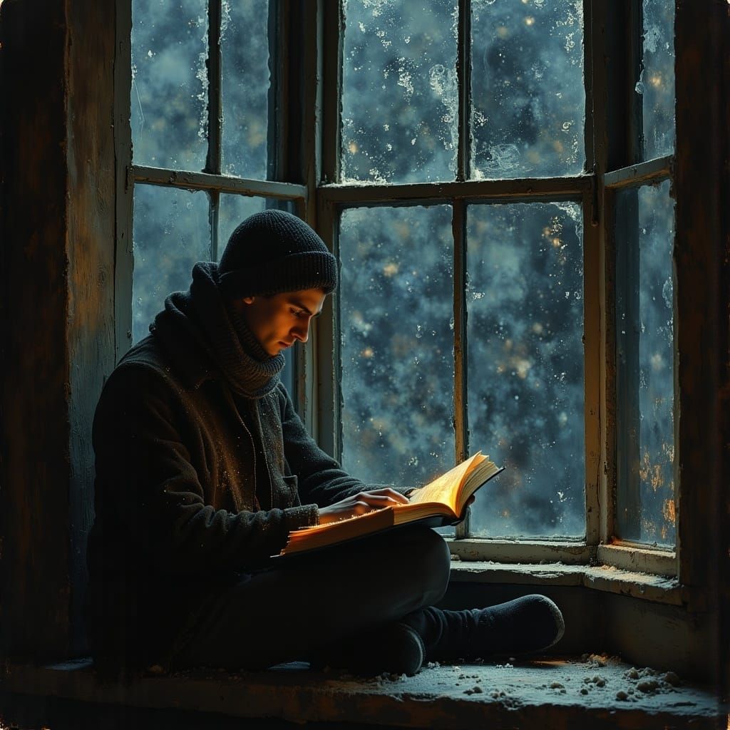 A Gentle Scholar Surrounded by Winter's Peace