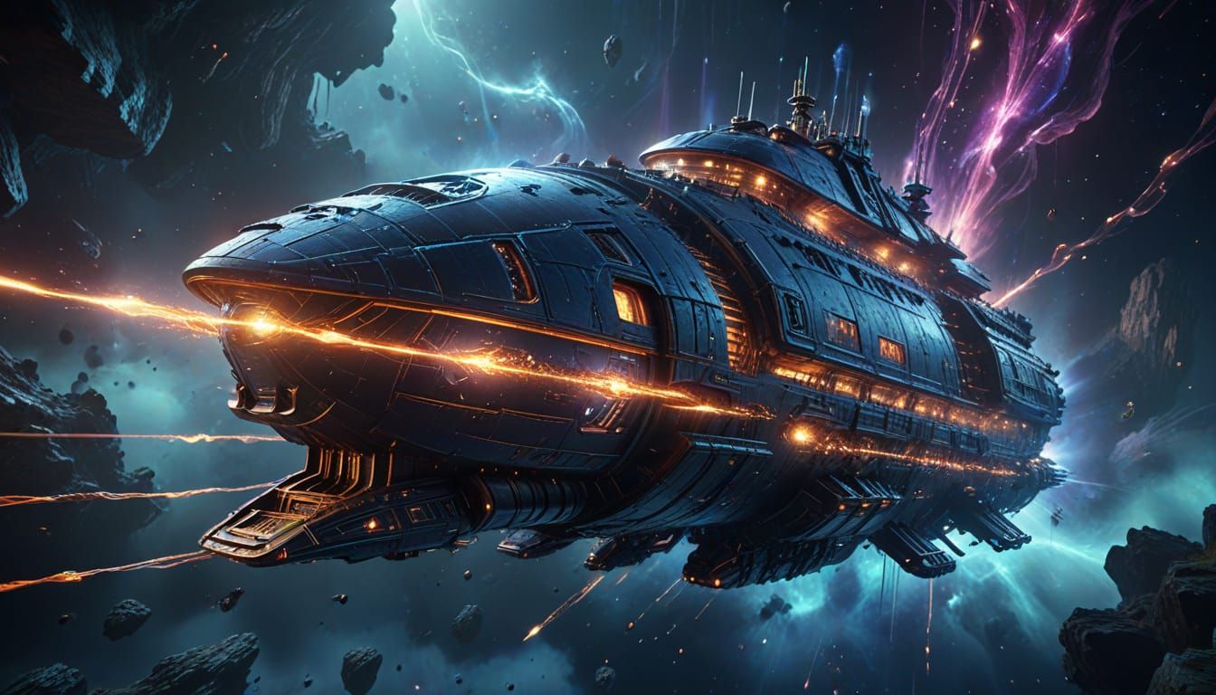 Spelljammer Ship Cruises Through Voidspace in Fantasy Concep...