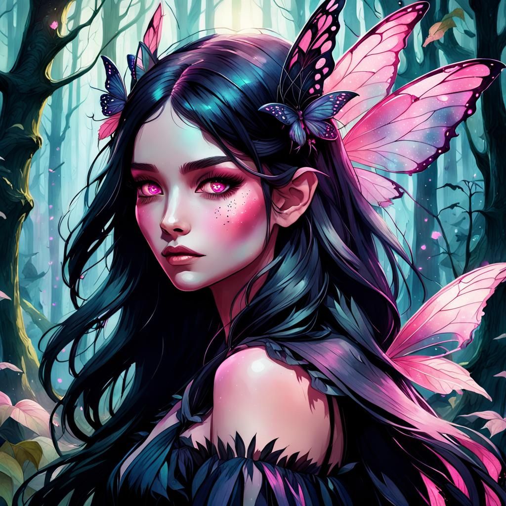 dark butterfly girl