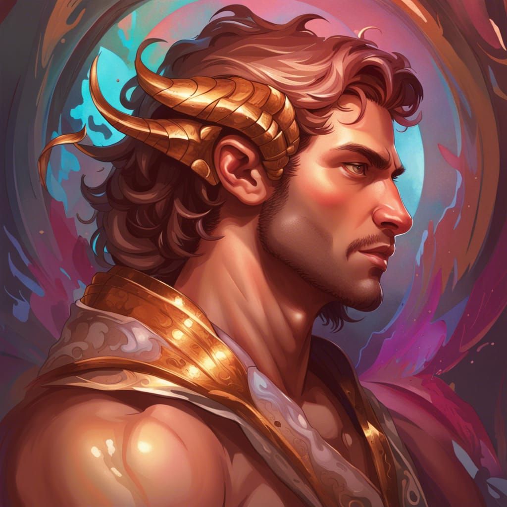 Detailed Portrait of Aries Scorpio Gay Male in Artgerm Style