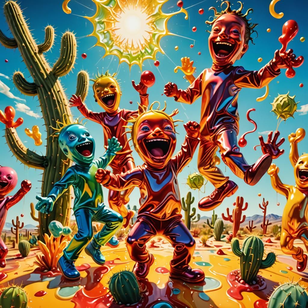 Gummy People in a Pop Surrealist Dreamscape