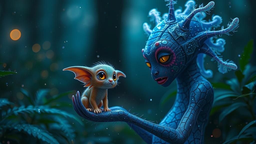 Cute Night Creatures in Photorealistic 8K