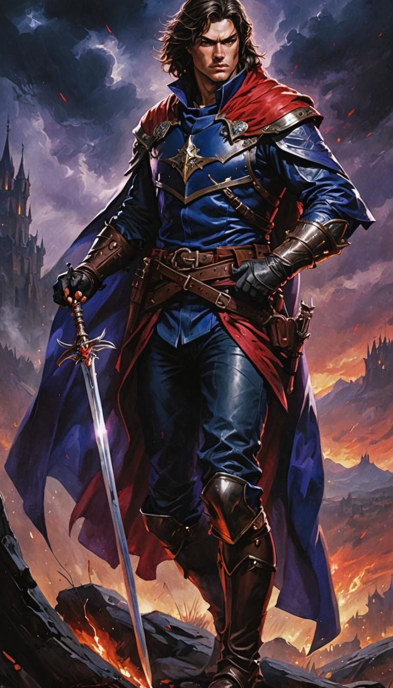 Trevor Belmont: Dark Hero in Oil Painting