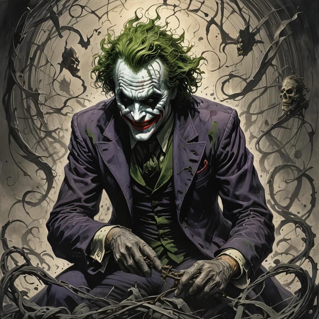 Horror Joker: Twisted Mind in Dark Illustration