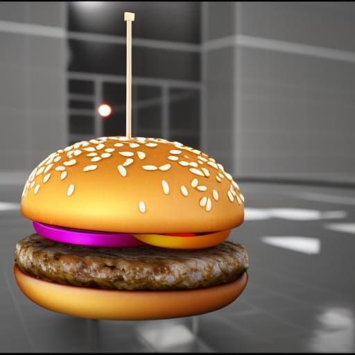 Futuristic Sci-Fi Burger with Intricate Mech Details