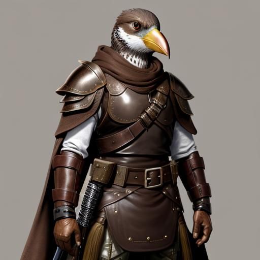 Armored Aarakocra Hybrid Character Design