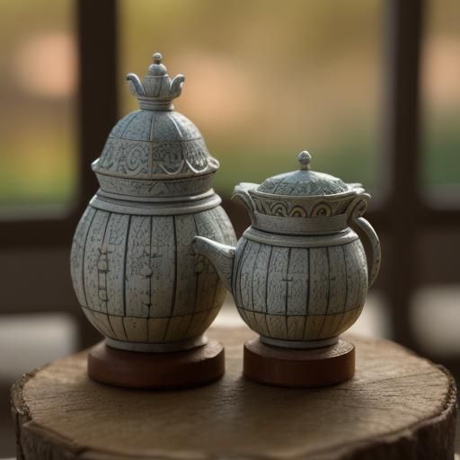 Miniature Sculpted House with Soft Natural Lighting