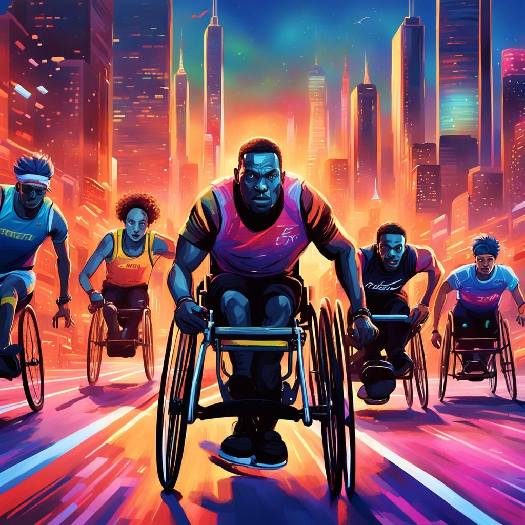 Inclusive Victory: Wheelchair Race in a Cyberpunk City