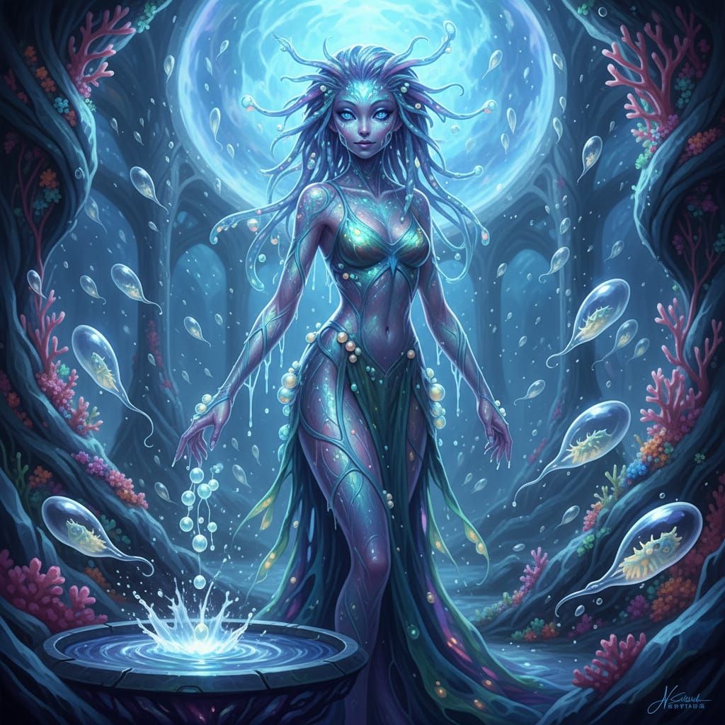 Humanoid Sea Slug with Viscid Skin