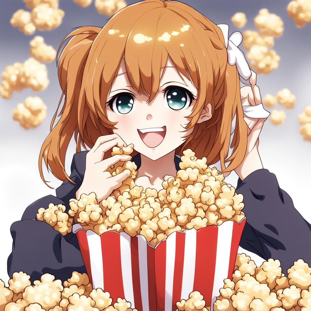 Caramel Popcorn in Anime Key Visual Style