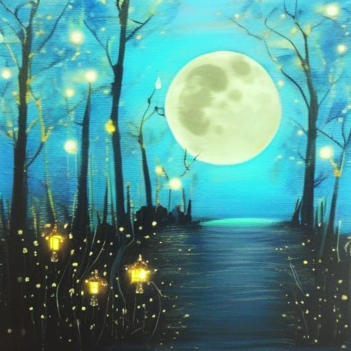 Moonlight Serenade: An AI Generated Image