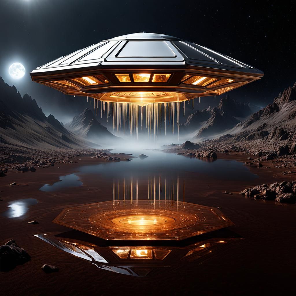 Mysterious Hexagon UFO over Chocolate Lake