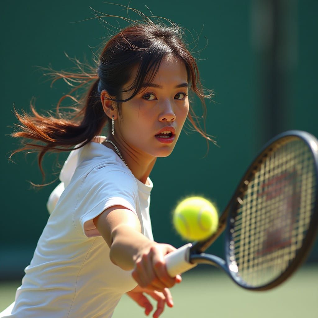 Dynamic Tennis Pro in Photorealistic Close-Up