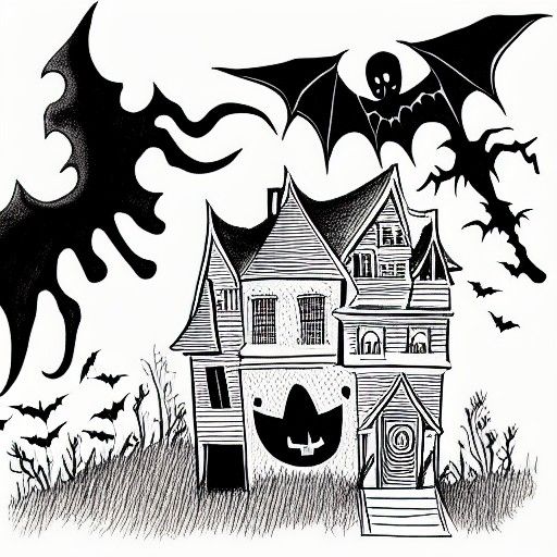 Ominous Halloween Ink Drawing