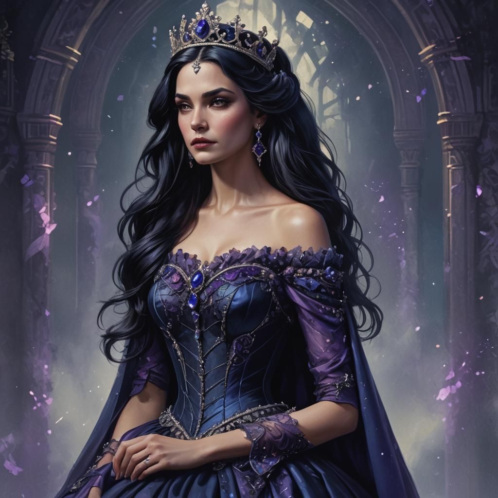 Elegant Dark Queen in Fantasy Concept Art