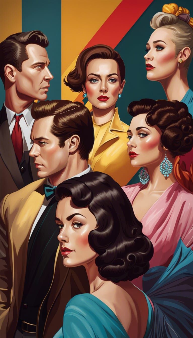 1950s Style Portrait in Digital Art
