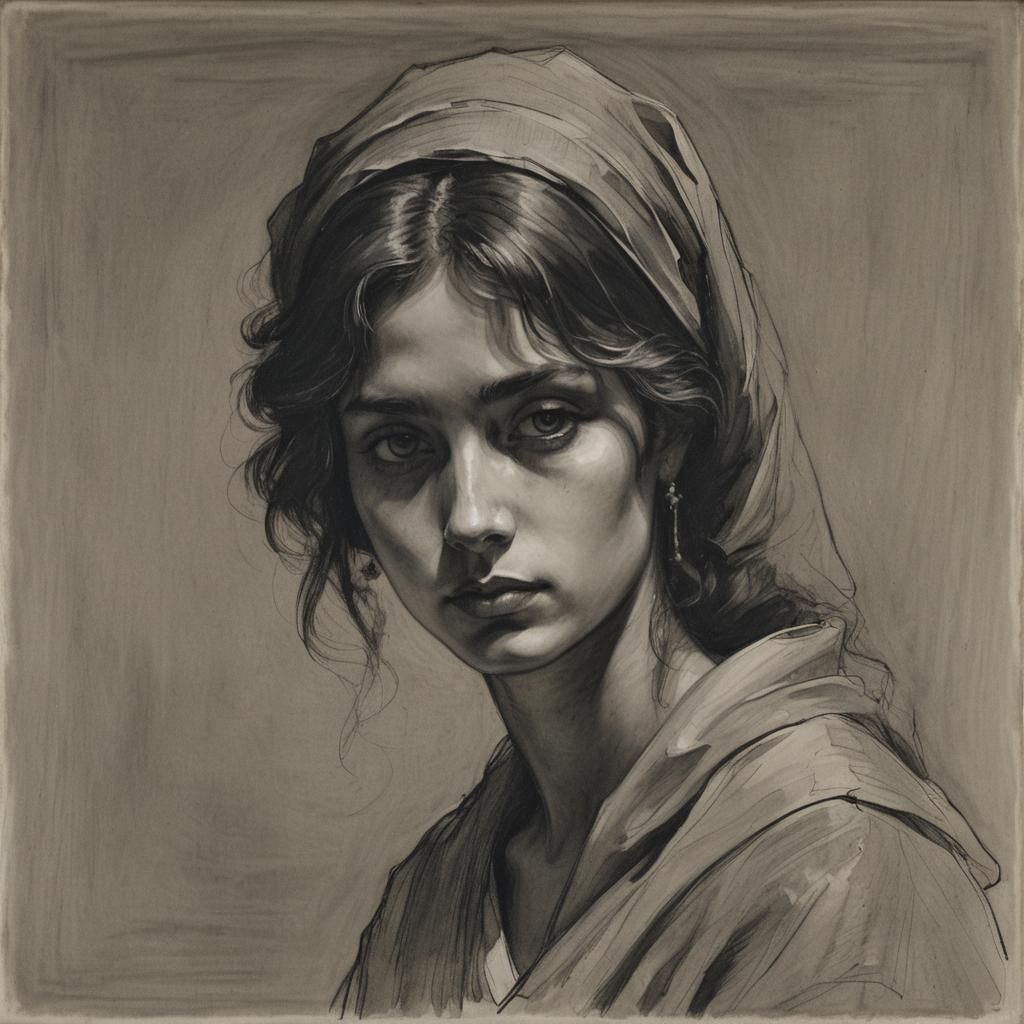 Dramatic Chiaroscuro Study in Light and Shadow
