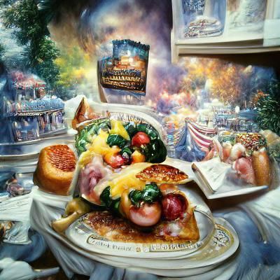 Delicious Food in Kinkade Style