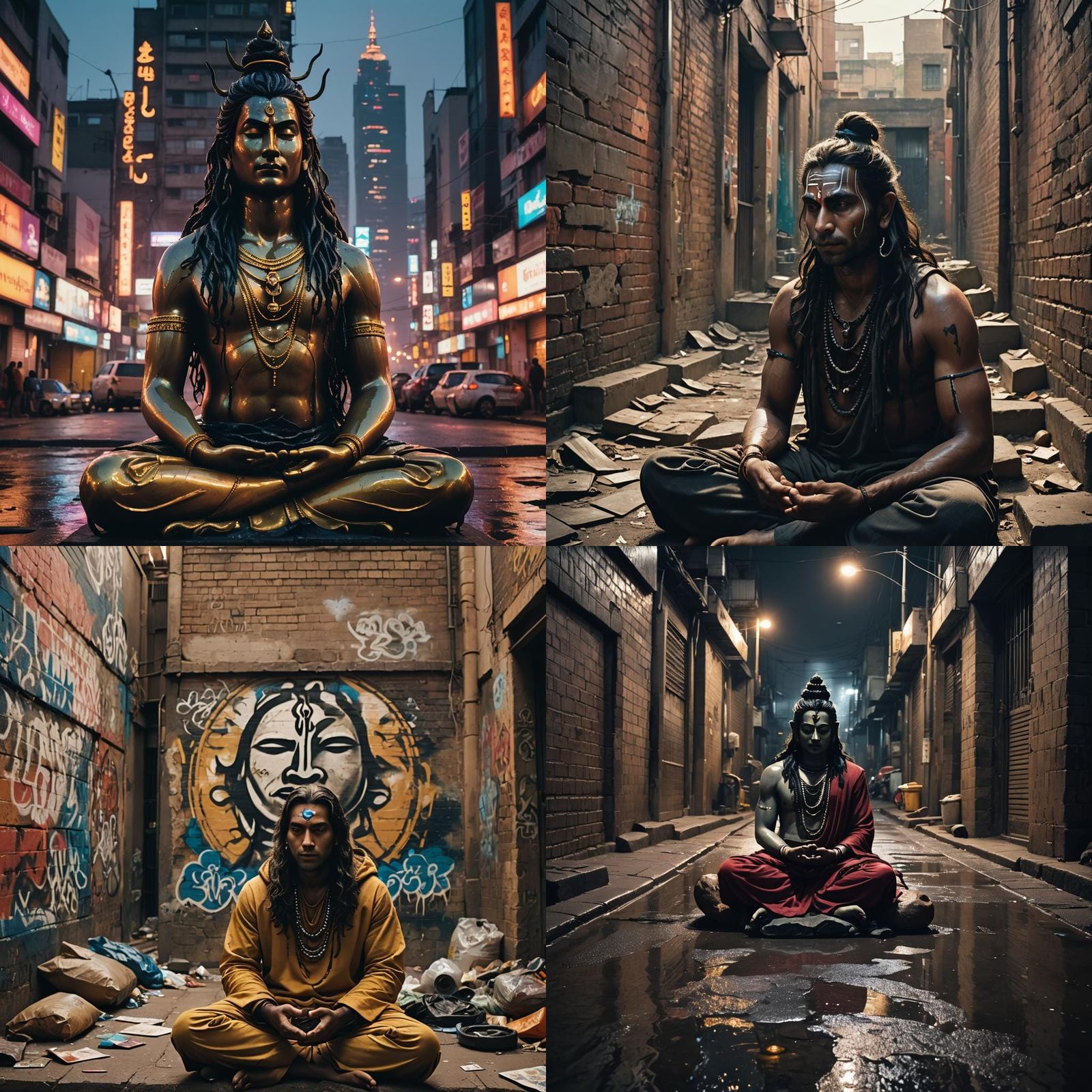 Lord Shiva Meditating in Urban Johannesburg: Photorealistic ...