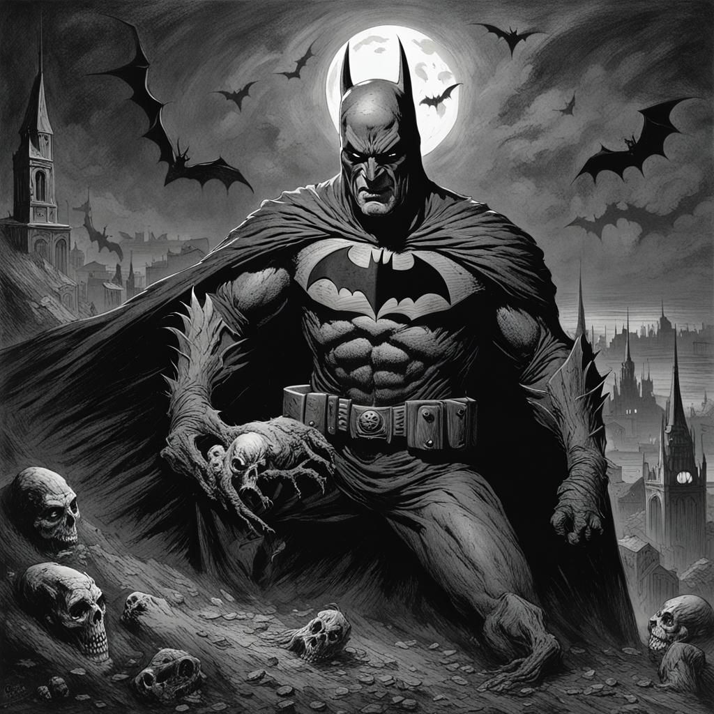 Nightmare Batman in Gothic Horror Style