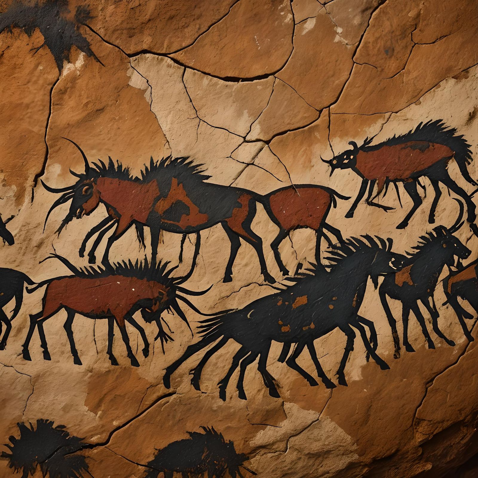 Macro Photograph of Prehistoric Cave Painting