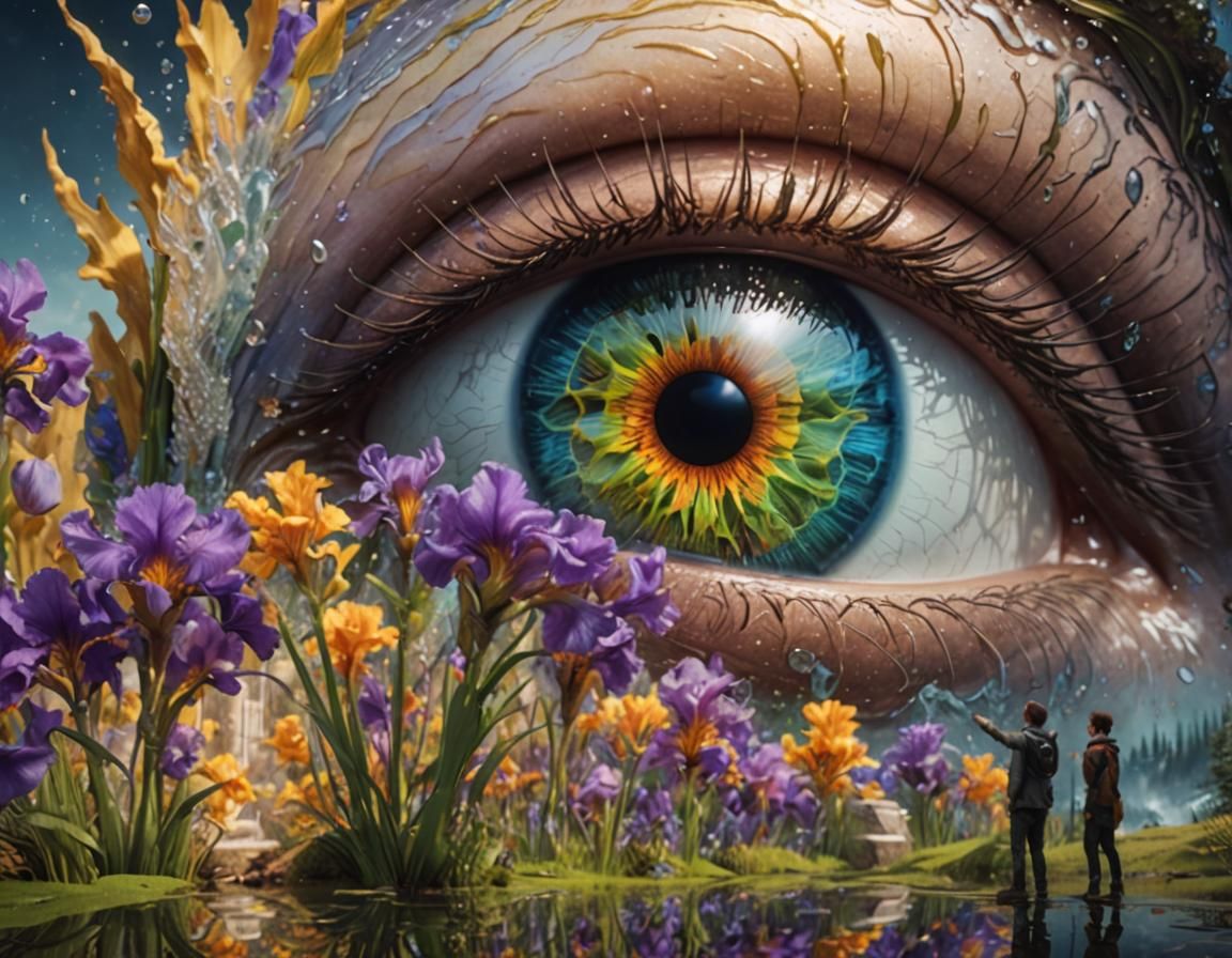Eye with Iris Reflection: Detailed Fantasy Art