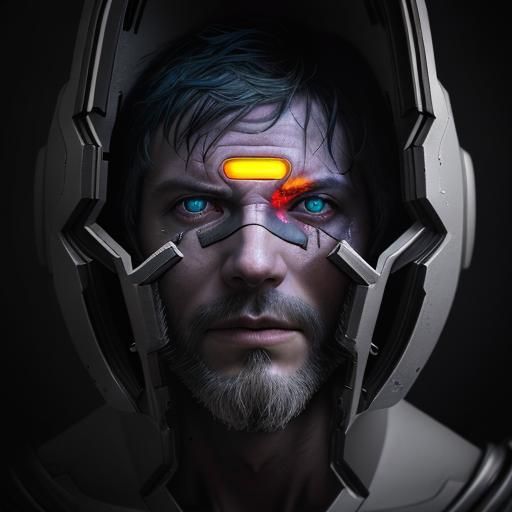 Detailed Cross-Section of Man's Head, Trompe-l'œil Style