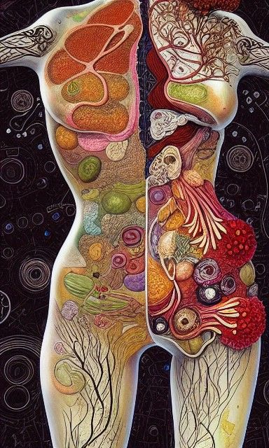 Goddess Digestive System: Detailed Anatomical Cross-Section