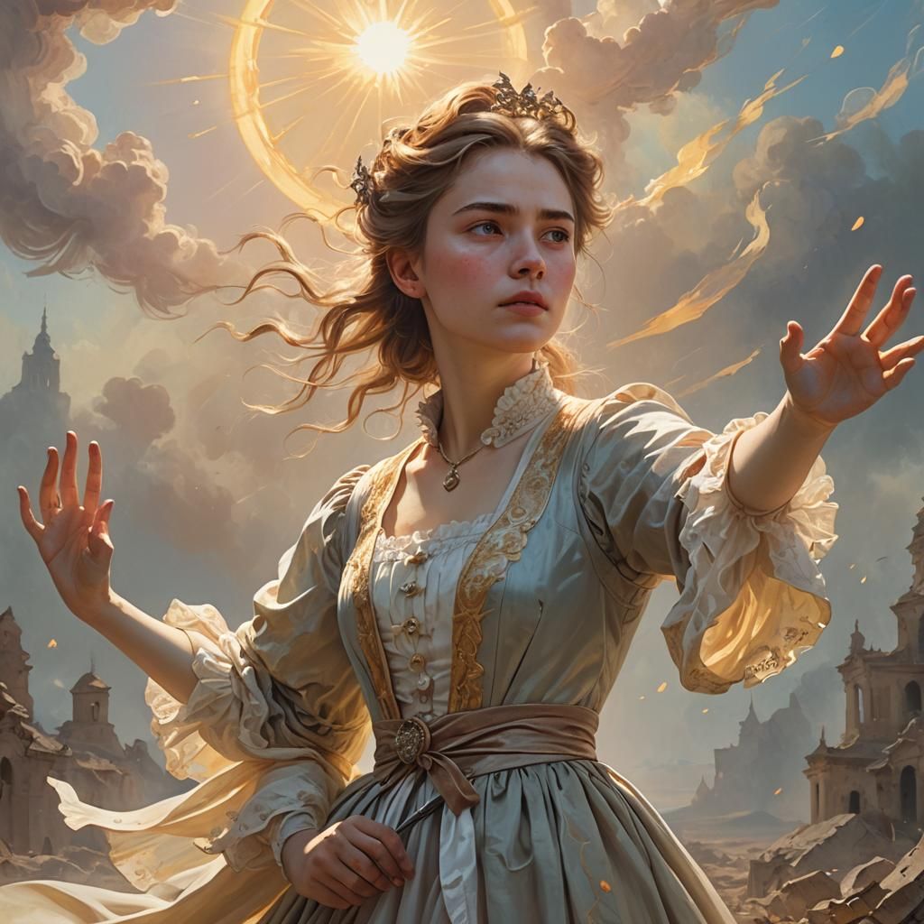 Alina Starkov Summons the Sun as Rococo Portrait