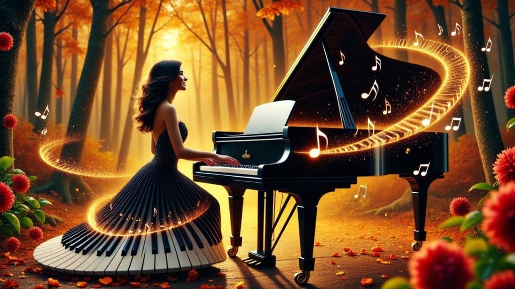 Mysterious Bösendorfer Piano in a Dark Concert Hall