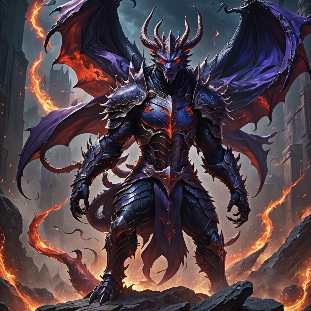 Dragon Armor Warrior in Heroic Pose