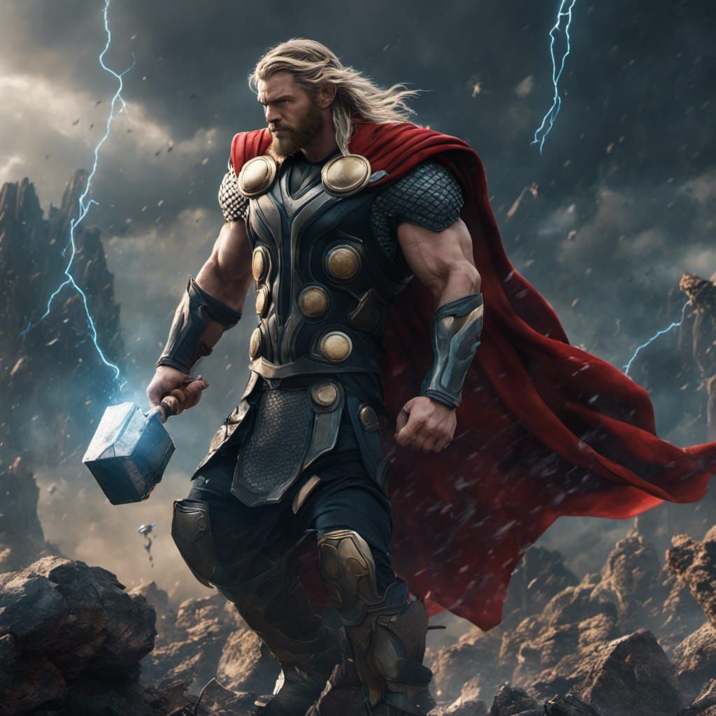 Detailed Matte Painting of Thor in Unreal Engine 5