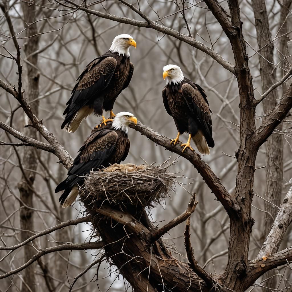Eagle's Disgust: Biden and Trump in a Nest