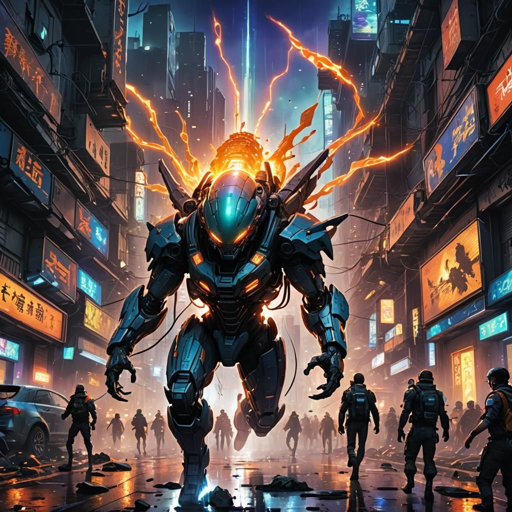 Epic Anime Sci-Fi Alien War in Ravaged City