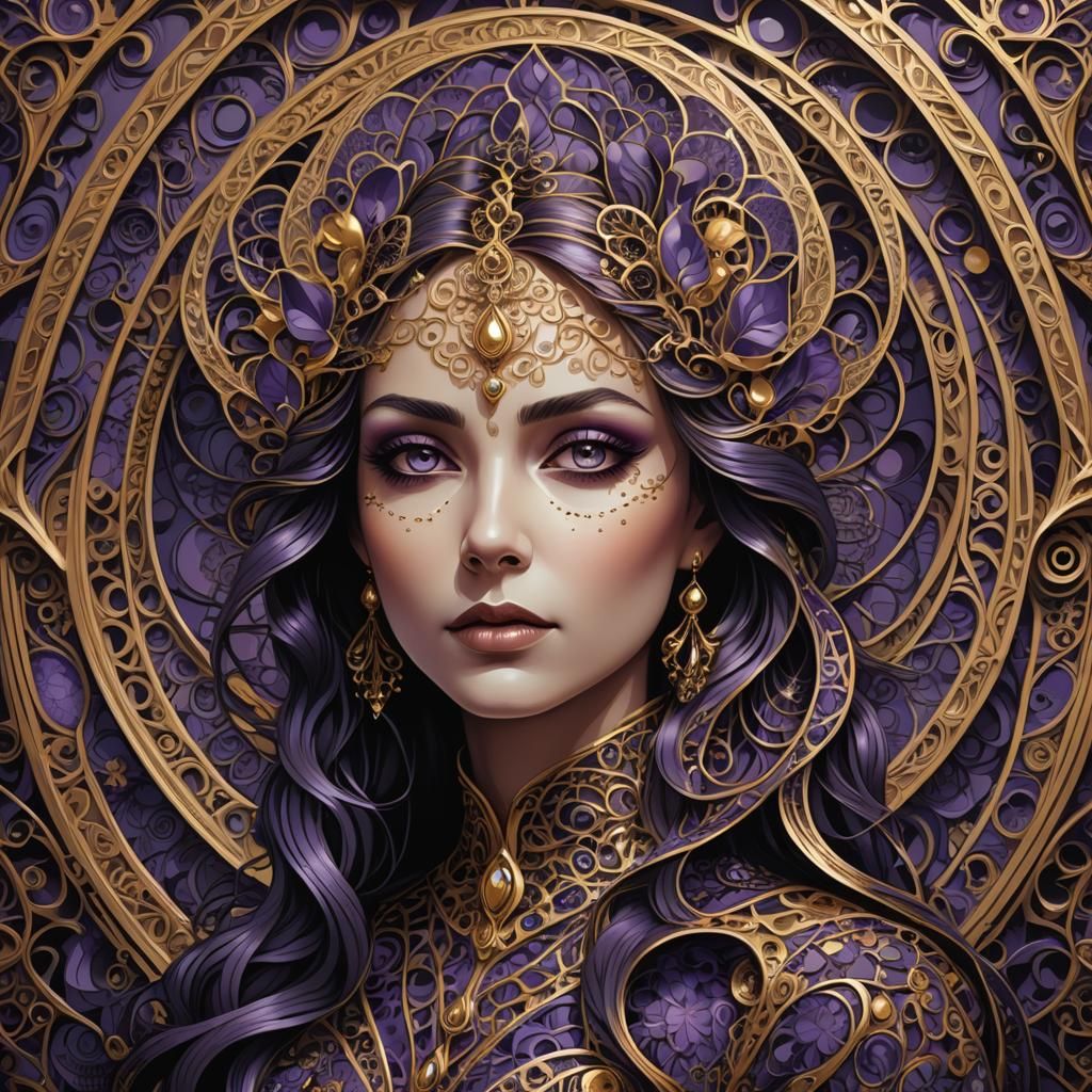 Gothic Opera: Christine in Abstract Fractal Art Nouveau