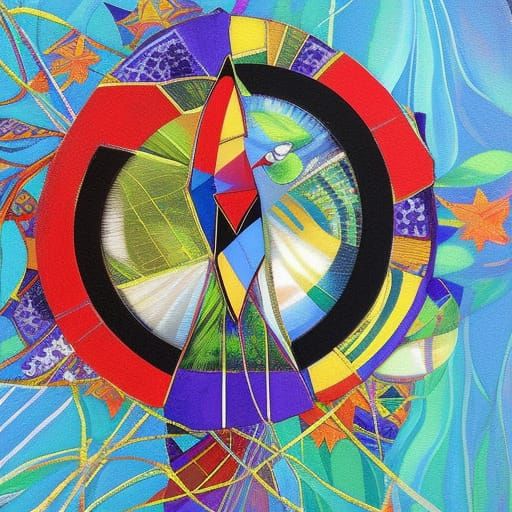 Abstract Oil Painting Portrait with Gelato Colors