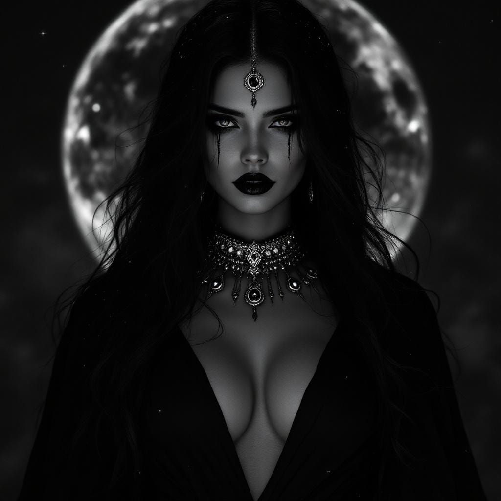 Lady of the Eclipse: Noir Mysticism in Monochrome