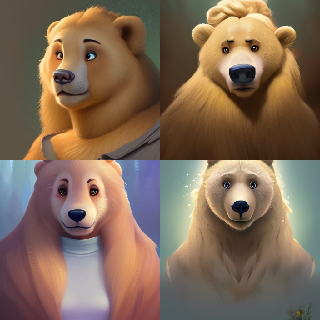 Goldilocks as Zootopia-Style Female Bear Portrait