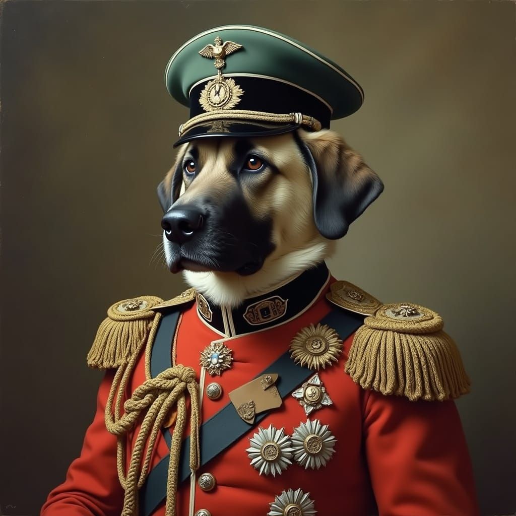 A Regal Mix of Loyalty and Valor in 1900s Painting Style