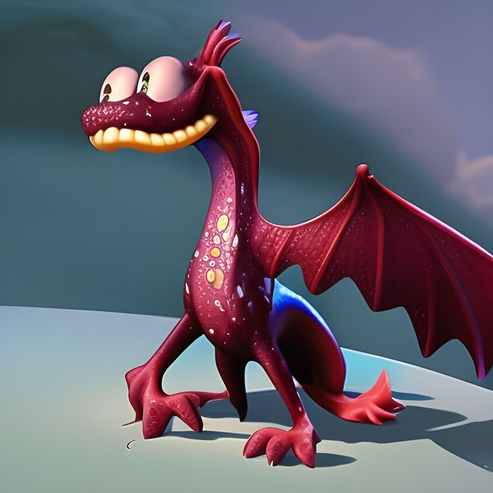 Sad Dragon Tears with Mouse: Pixar-Style 3D Art