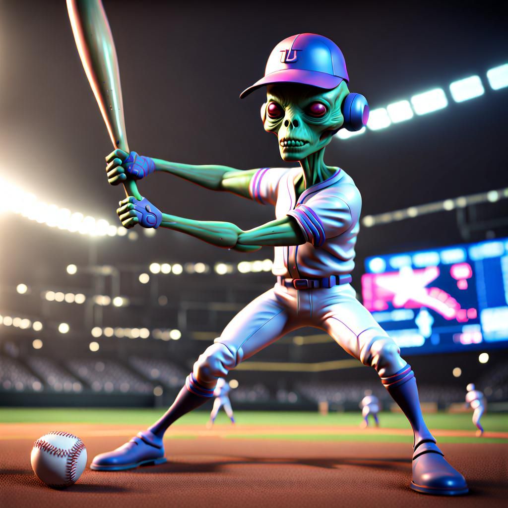 Intergalactic Alien Baseball Game in Unreal Engine Style