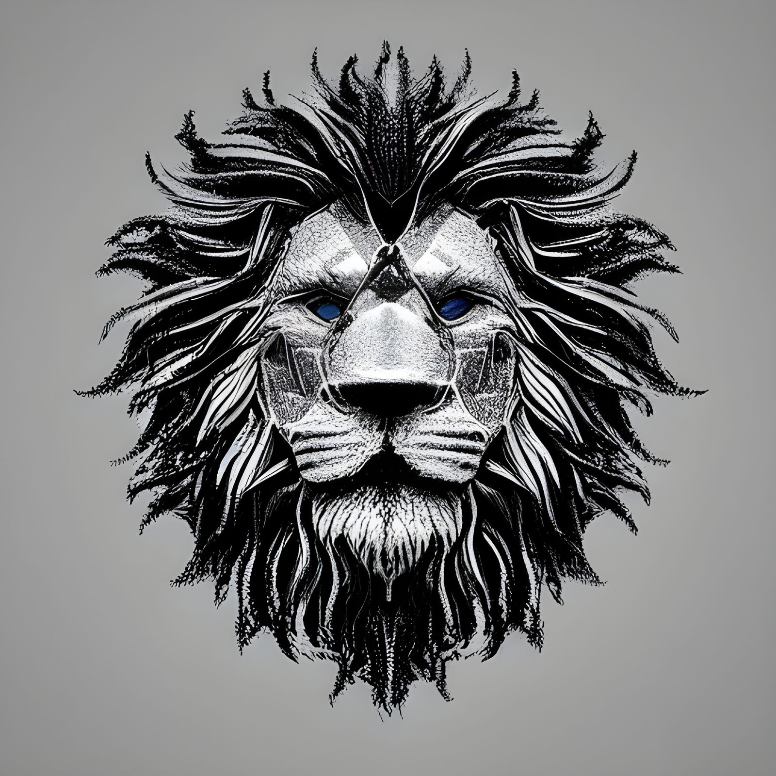 Complex Fractal Lion Face in Infinite Dimensions