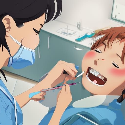 Dentist Teaching Girl, Studio Ghibli Anime Style